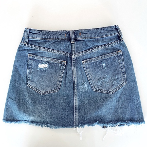 Free People Distressed Denim Mini Skirt - Picture 2 of 3